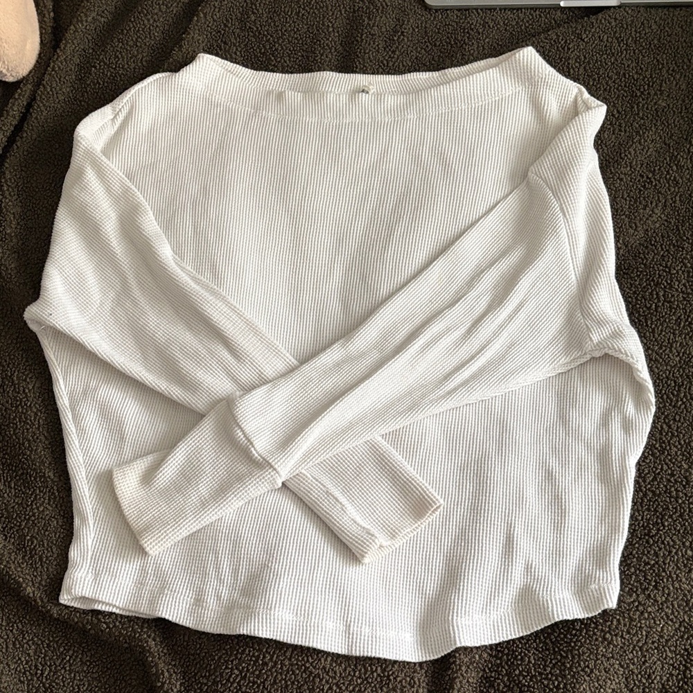 Anthropologie White Long Sleeve Top